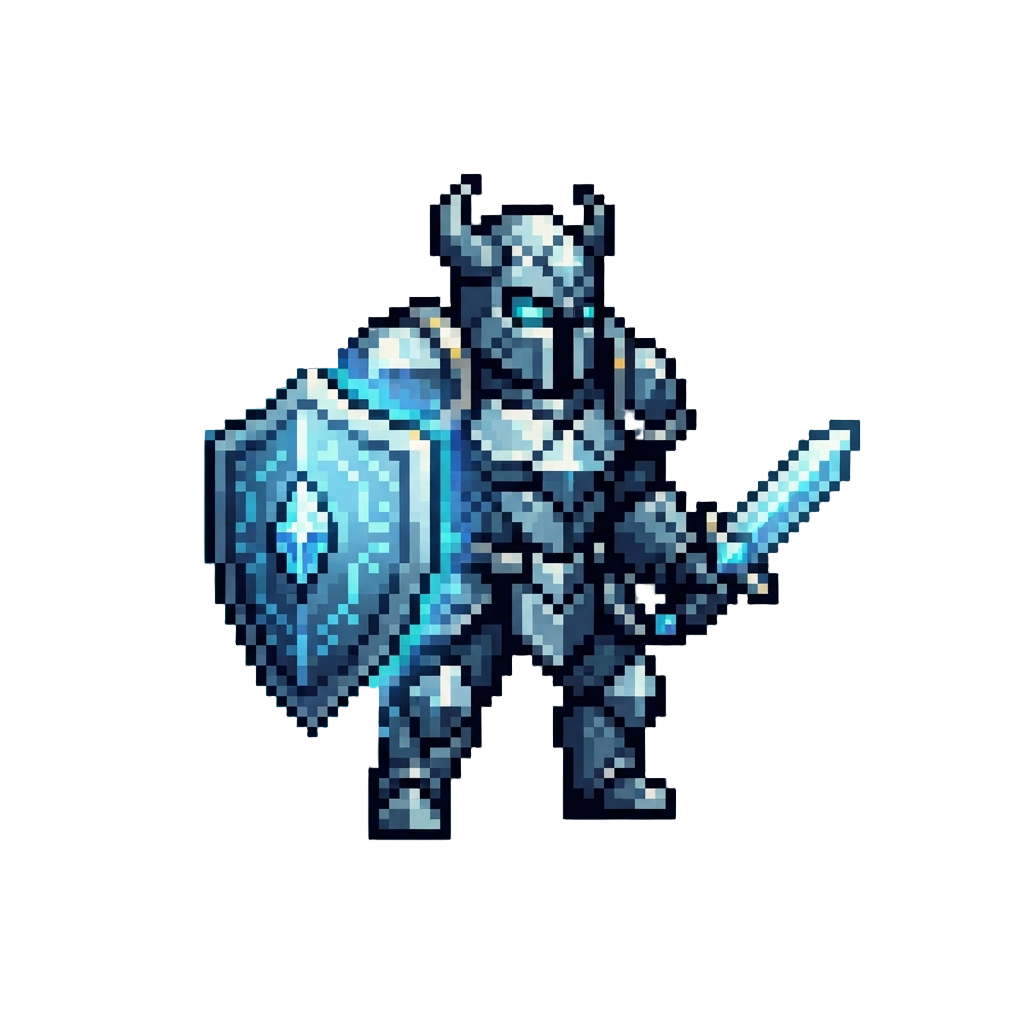 A Diamond-plated Guardian Form with a Shimmering Shield