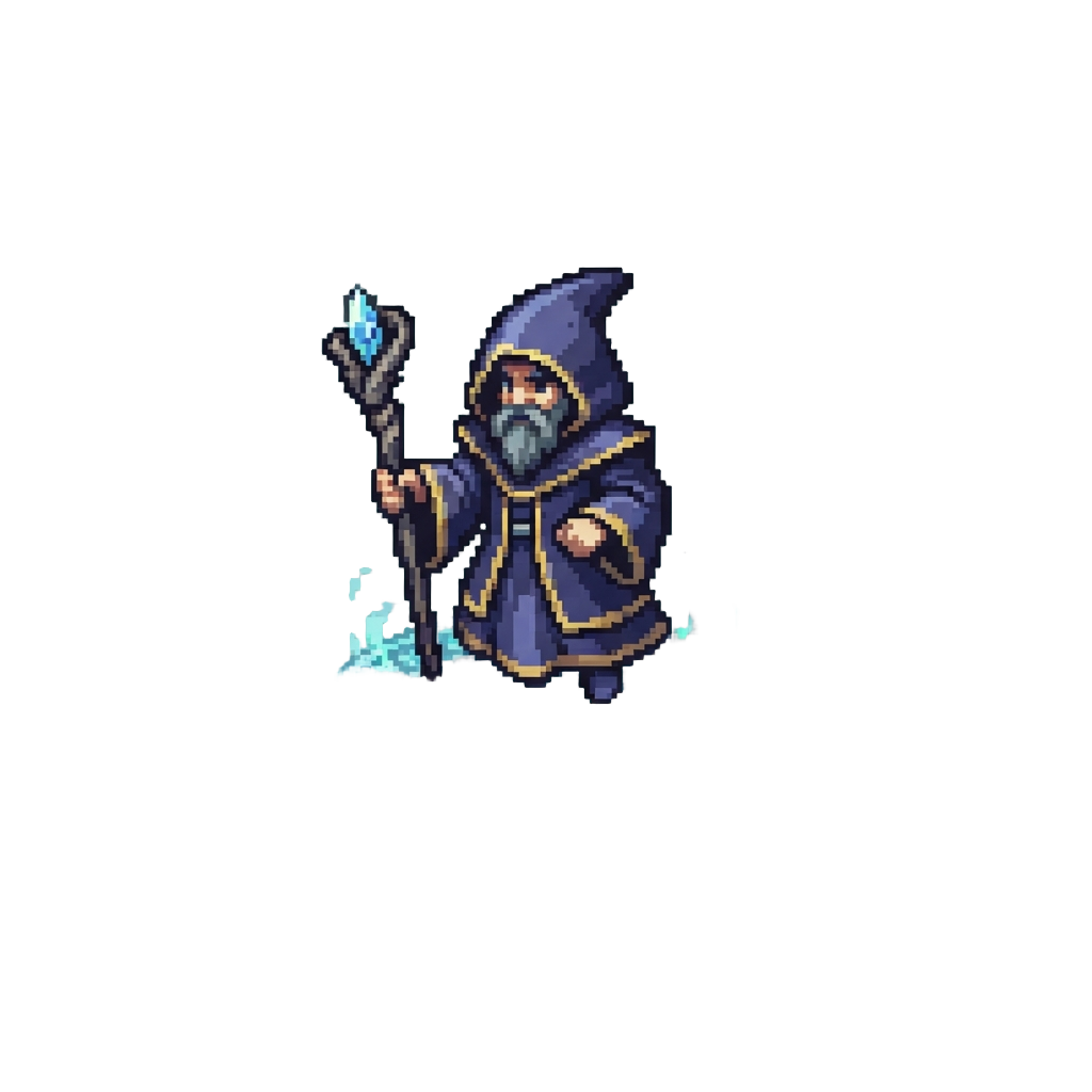A Mystical Archmage Form Floating on a Swirling Magic Glyph