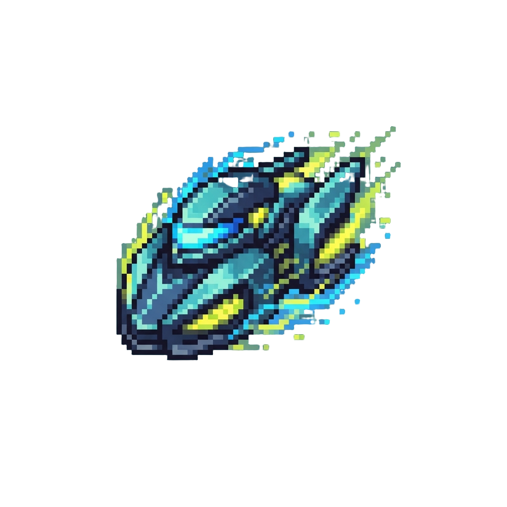 A Neon-overcharged Speedster Form with Electric Trail Effects