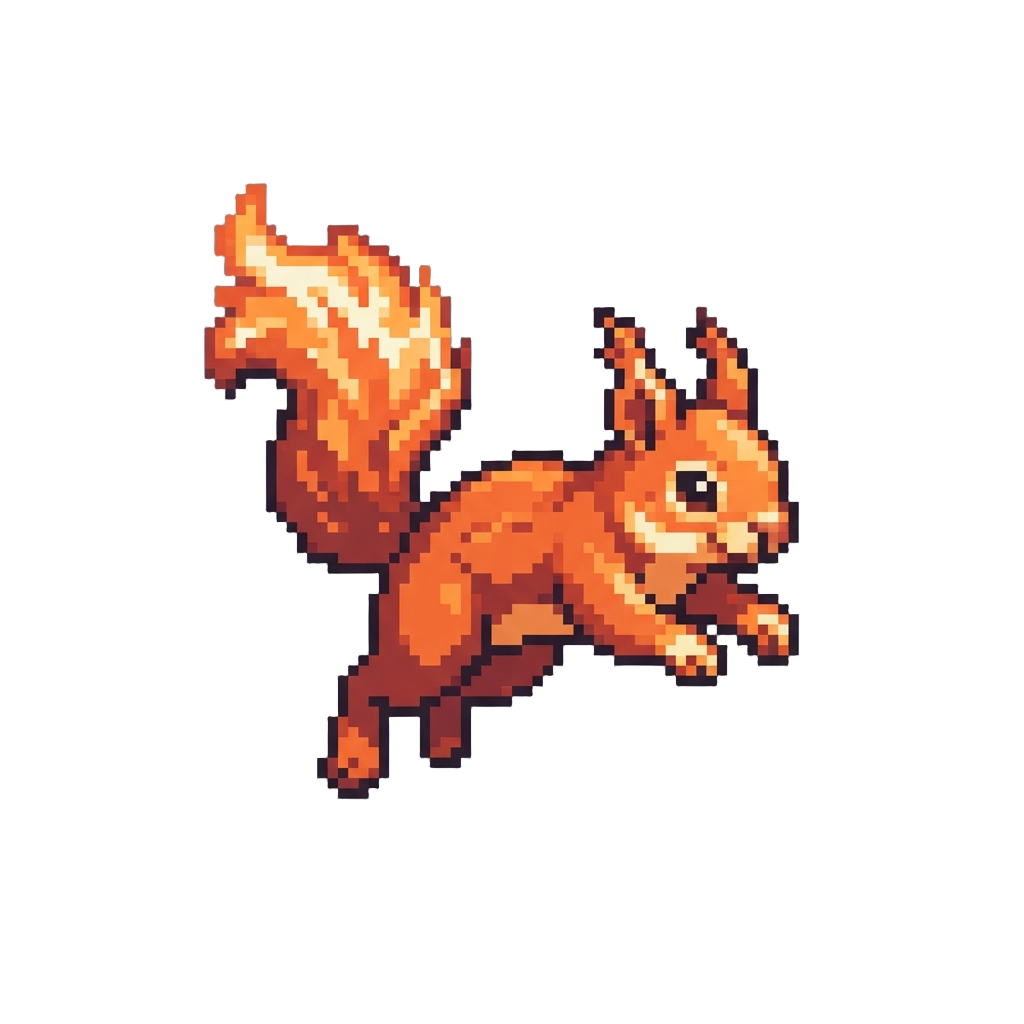 A Leaping Fire Squirrel