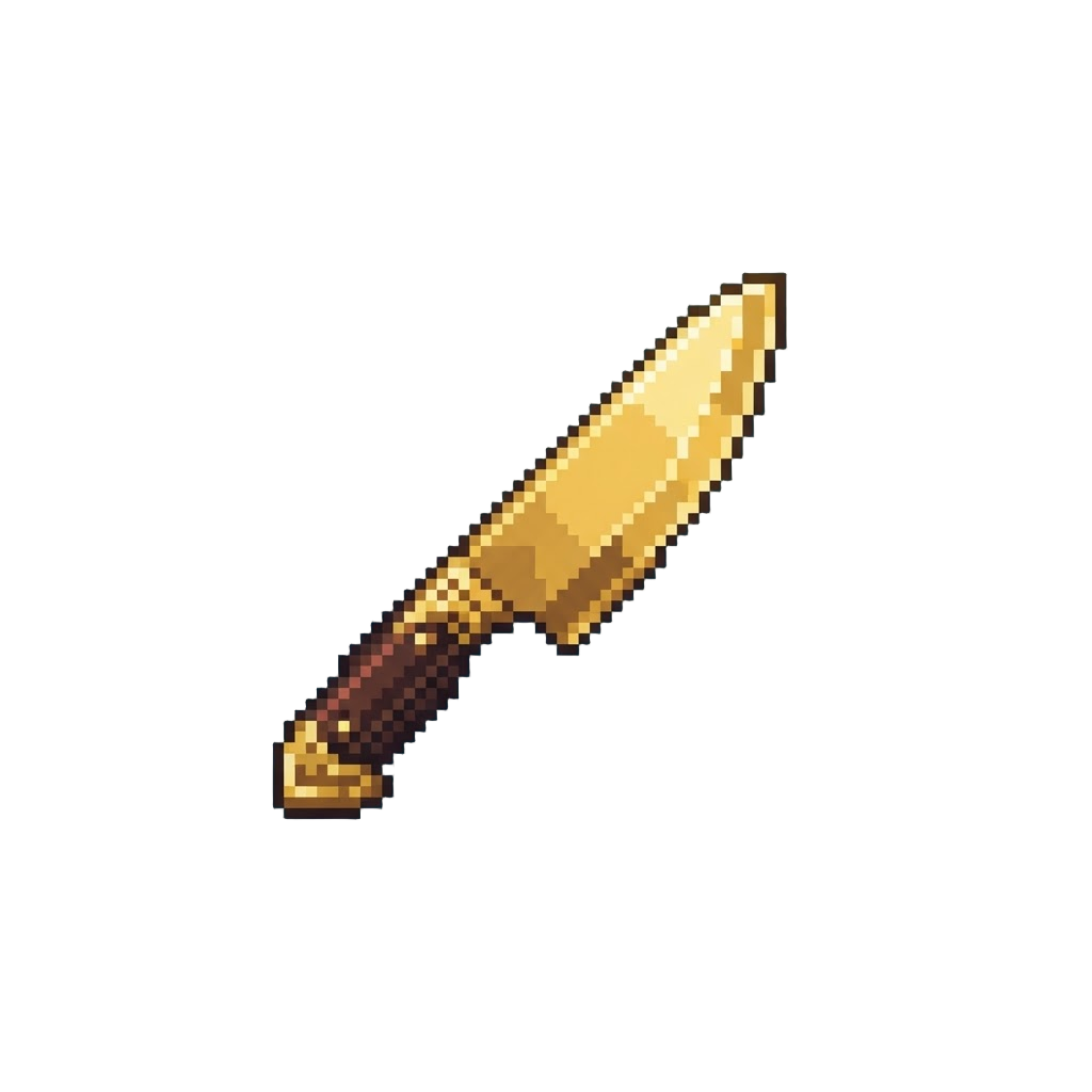 Sanji's Polished Gold Chef Cooking Knives