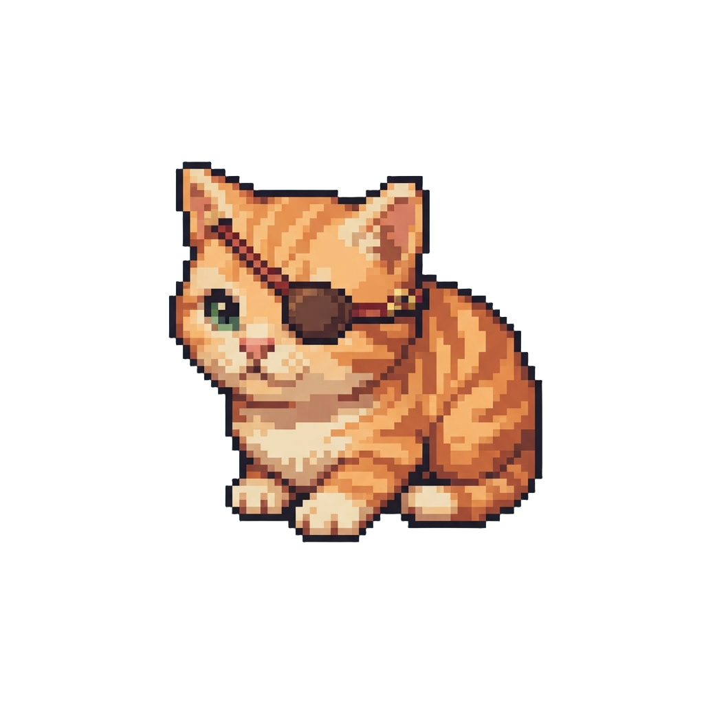 A Tiny Kitten Wearing a Miniature Eye Patch