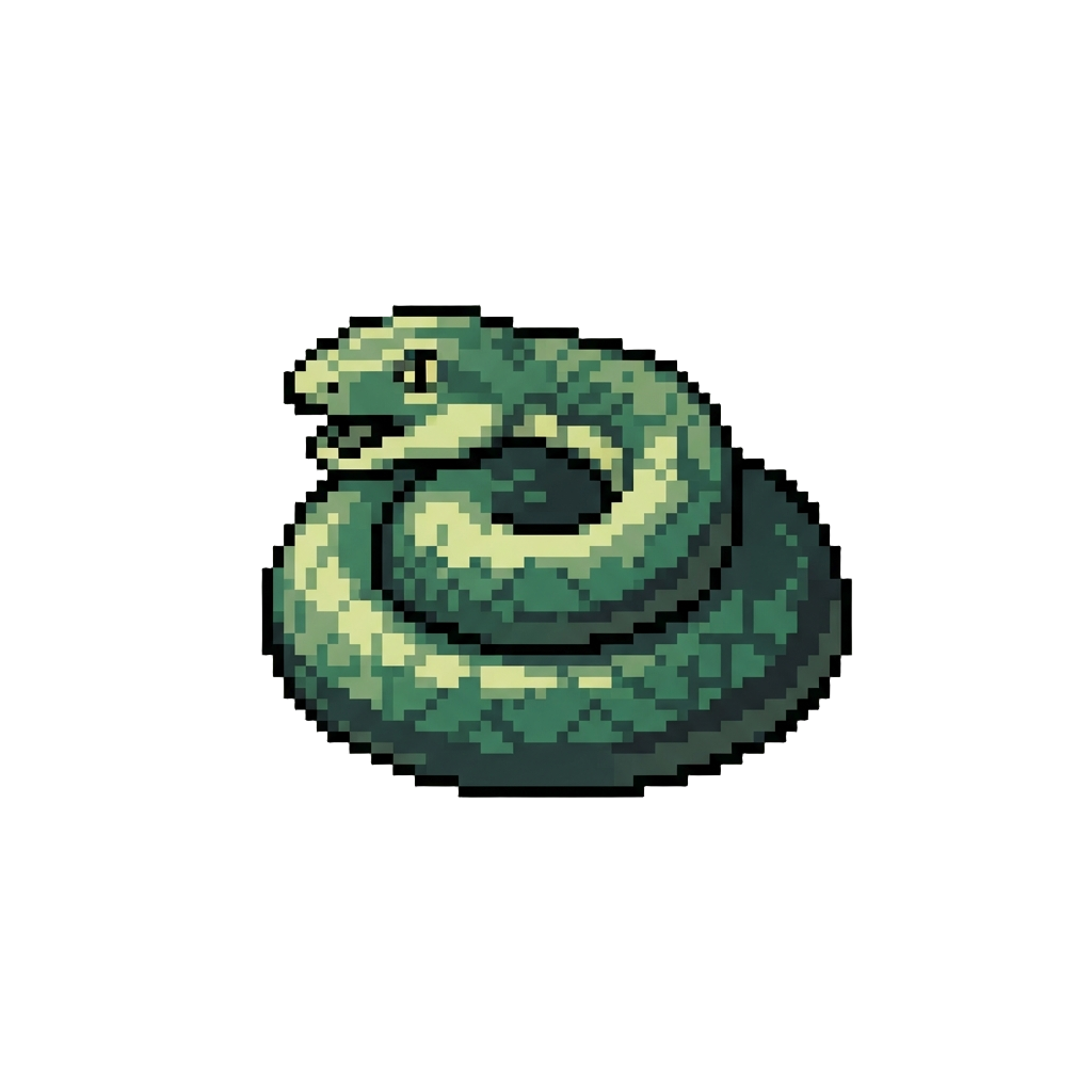 A Tiny Squeaking Garden Snake Coiled in a Small Circle