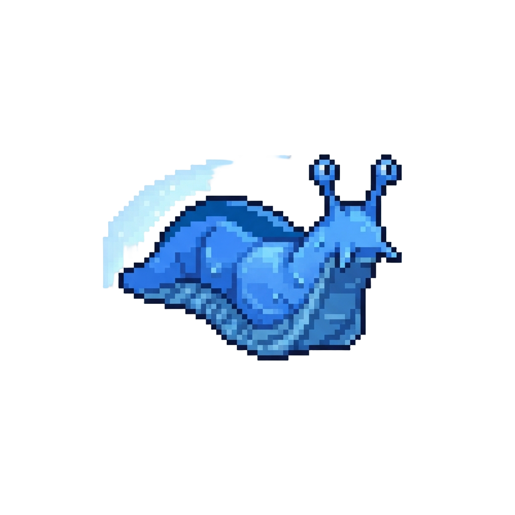 A Colossal Blue Slug Radiating a Glowing Healing Aura