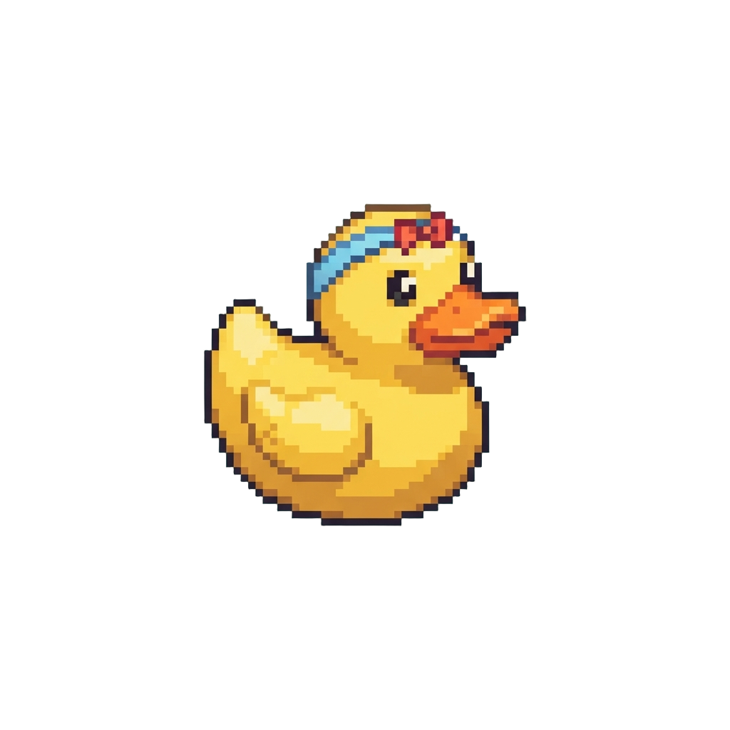 A Tiny Squeaky Rubber Duck with a Headband