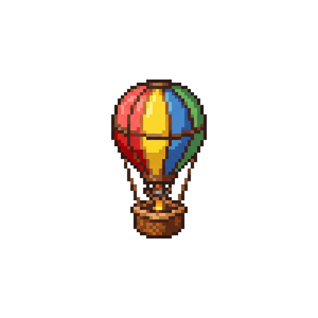 A Floating Miniature Hot Air Balloon