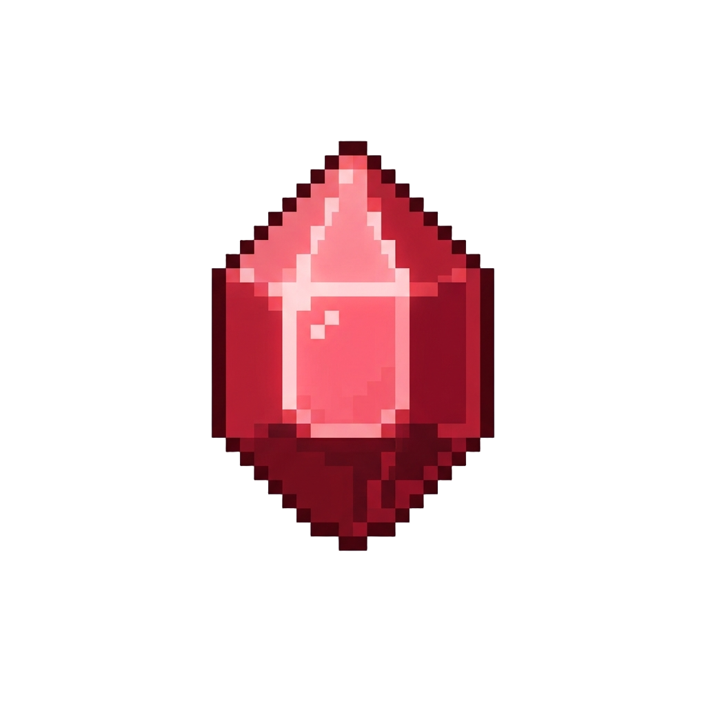 A Glowing Ruby Crystal