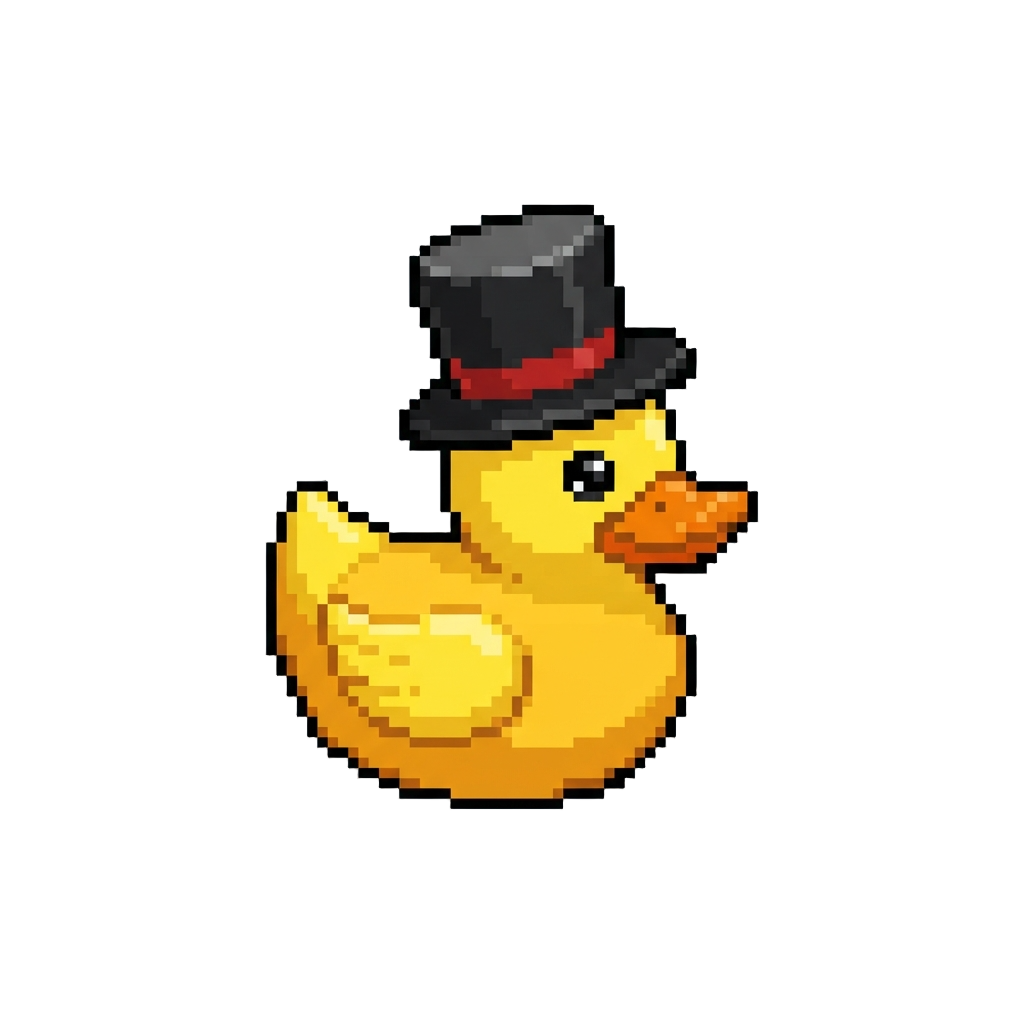 A Tiny Squeaky Rubber Duck in a Top Hat