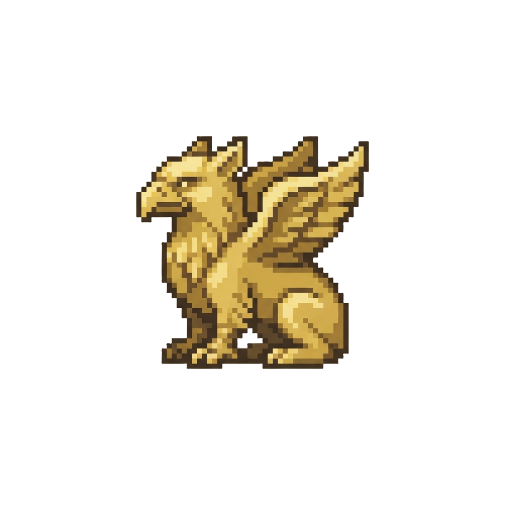 A Golden Griffin Figurine