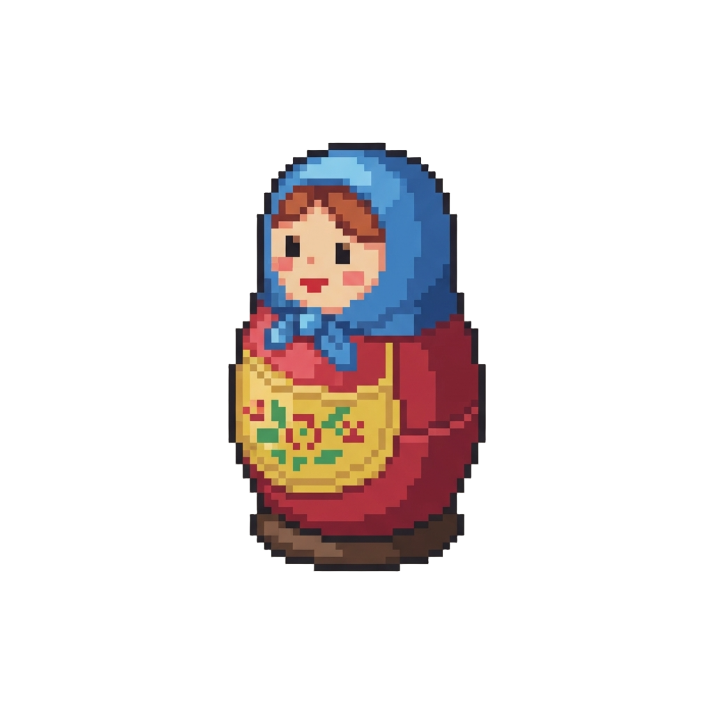A Tiny Painted Wooden Nesting Doll
