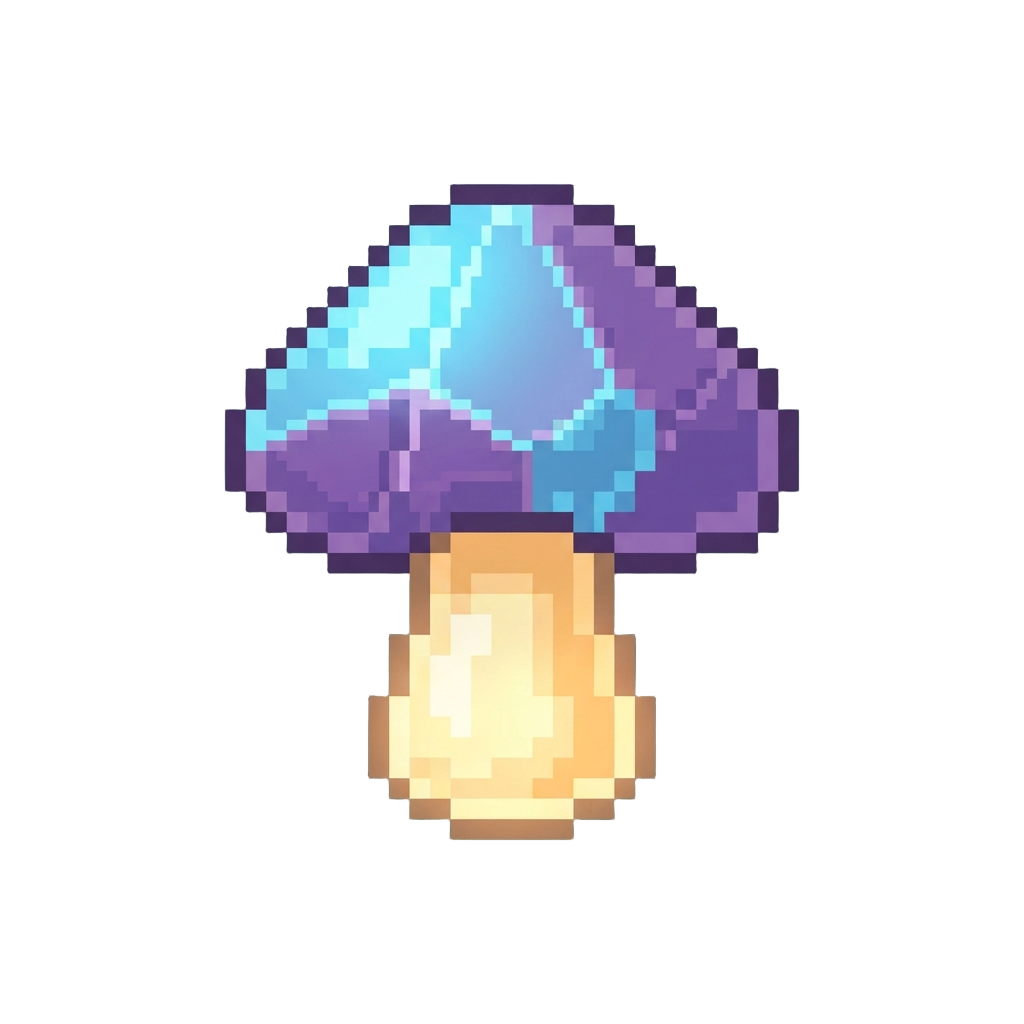 A Glowing Crystal Mushroom