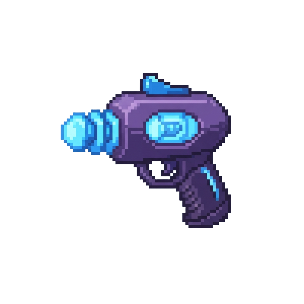 A Glowing Neon Ray Gun Toy