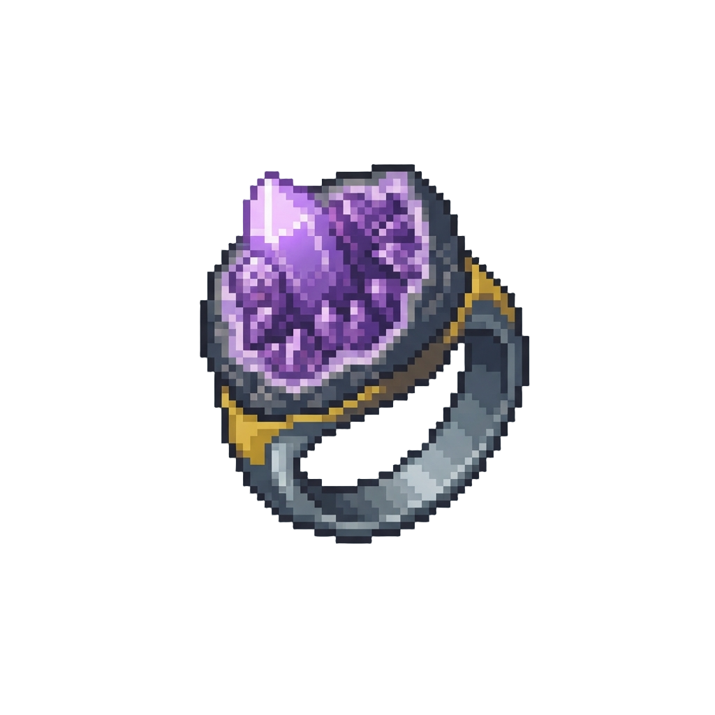 A Glowing Amethyst Geode Ring