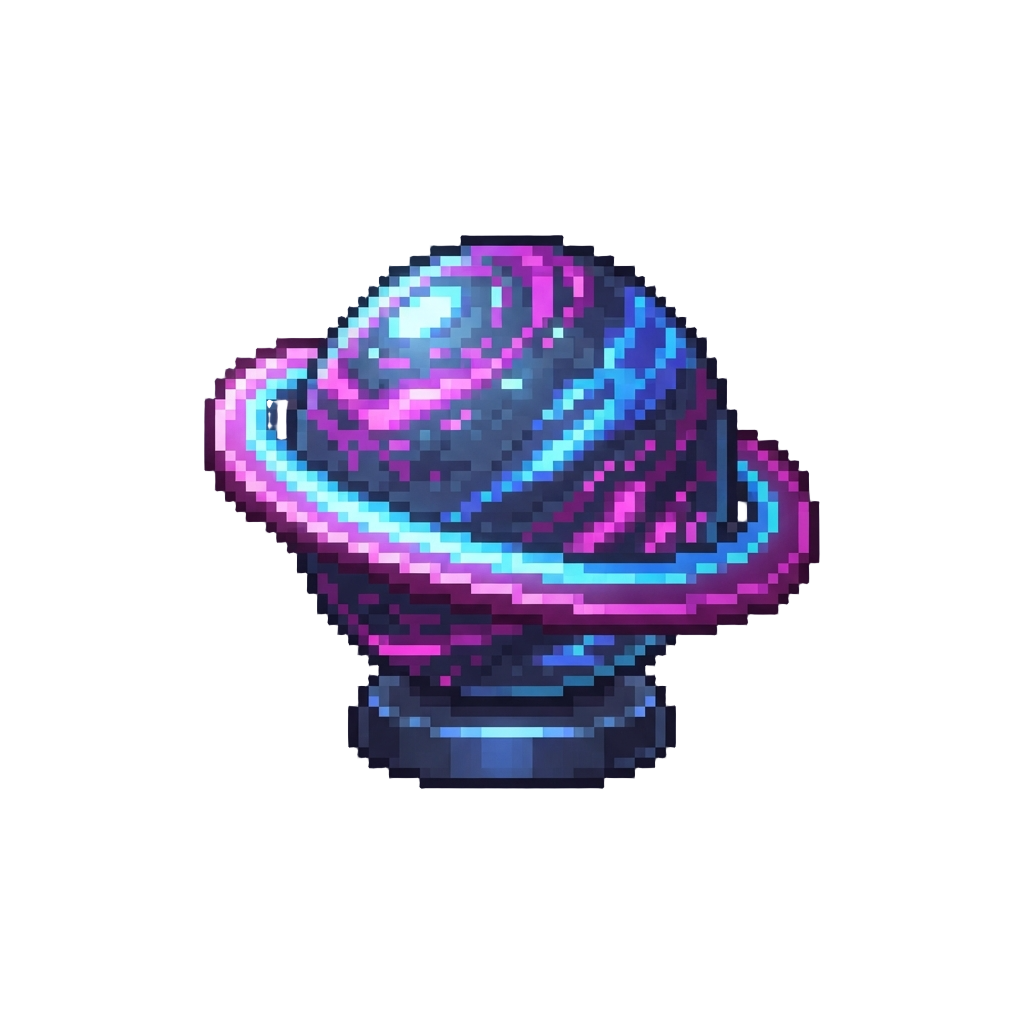 A Glowing Neon Planet Toy