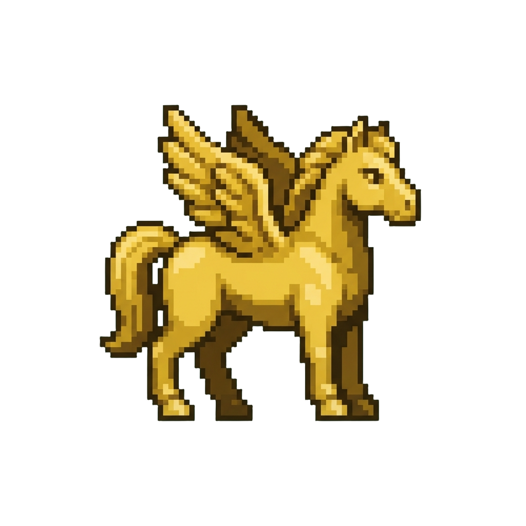 A Golden Pegasus Figurine