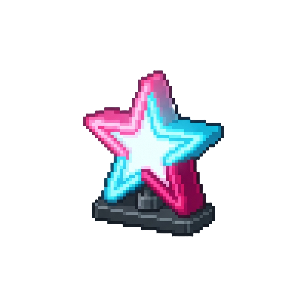 A Glowing Neon Star