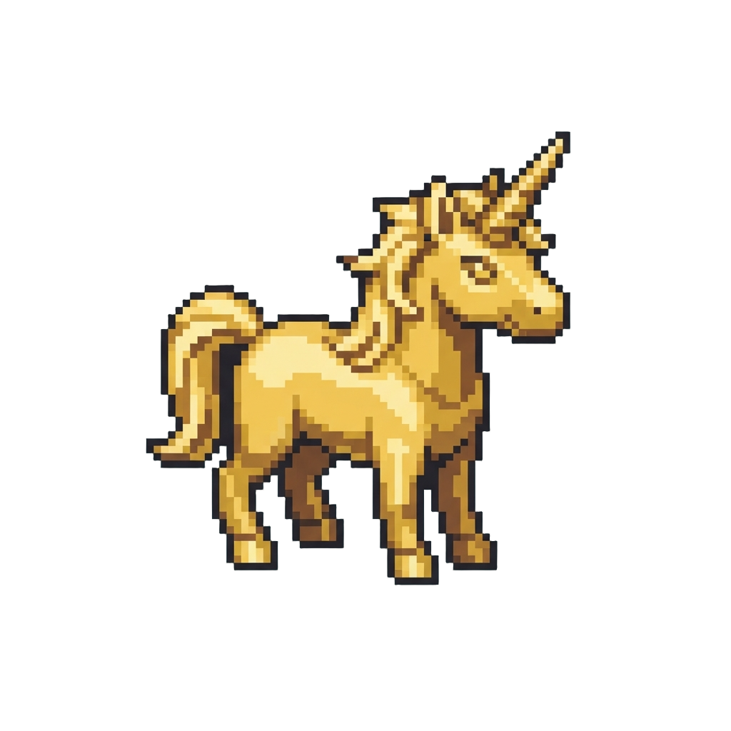 A Golden Unicorn Figurine
