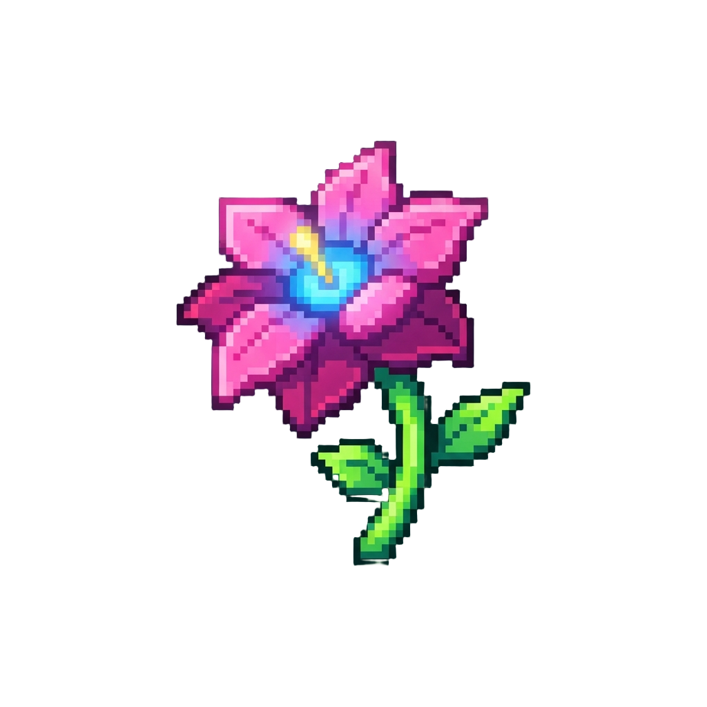 A Glowing Neon Flower