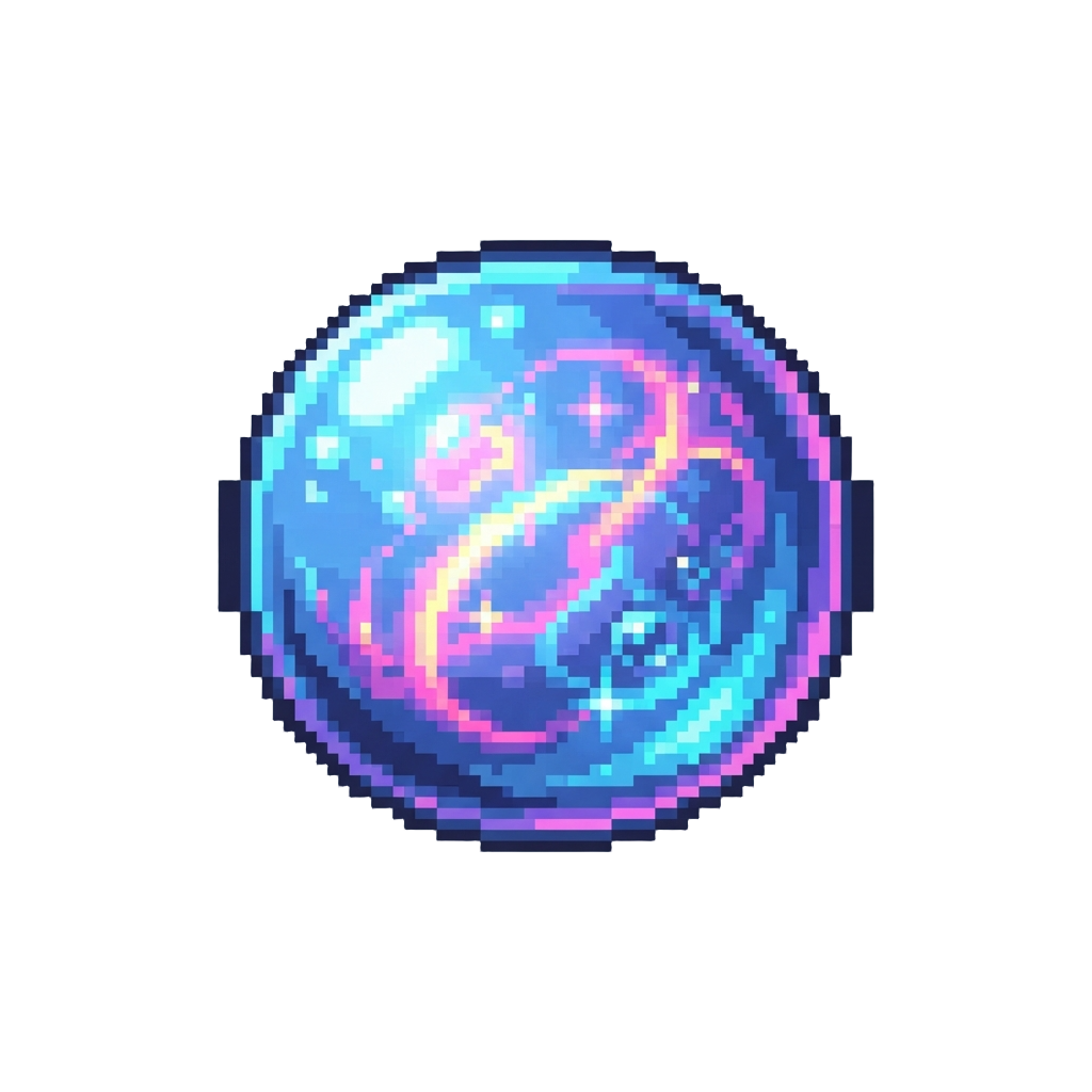 A Floating Neon Bubble