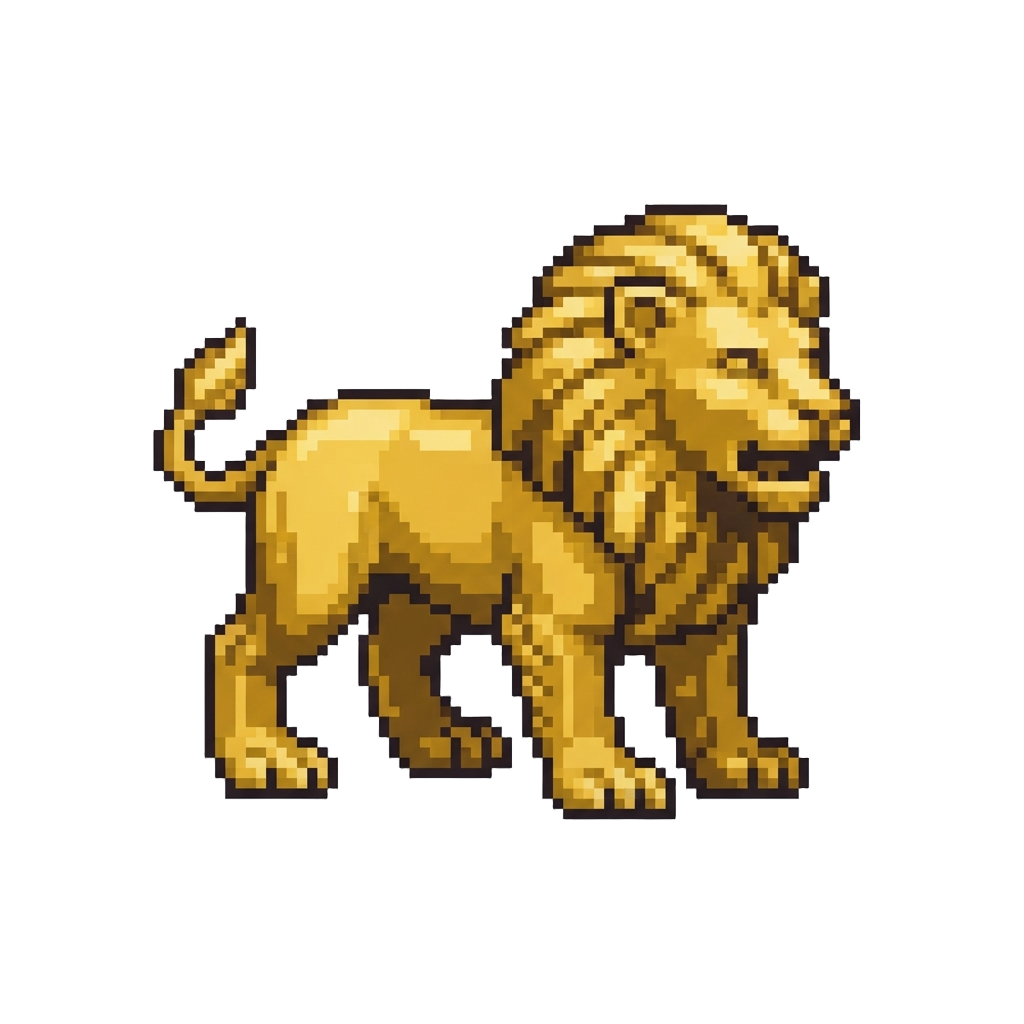 A Golden Lion Figurine