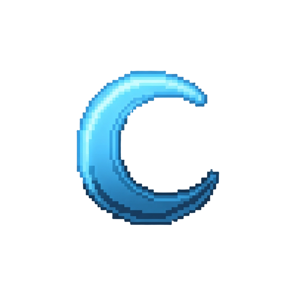 A Glowing Neon Crescent Moon