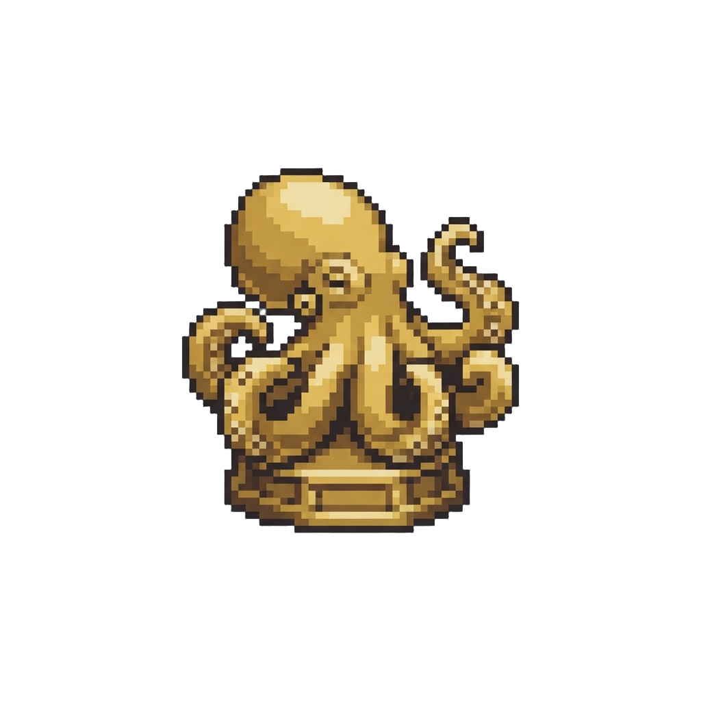 A Golden Kraken Figurine
