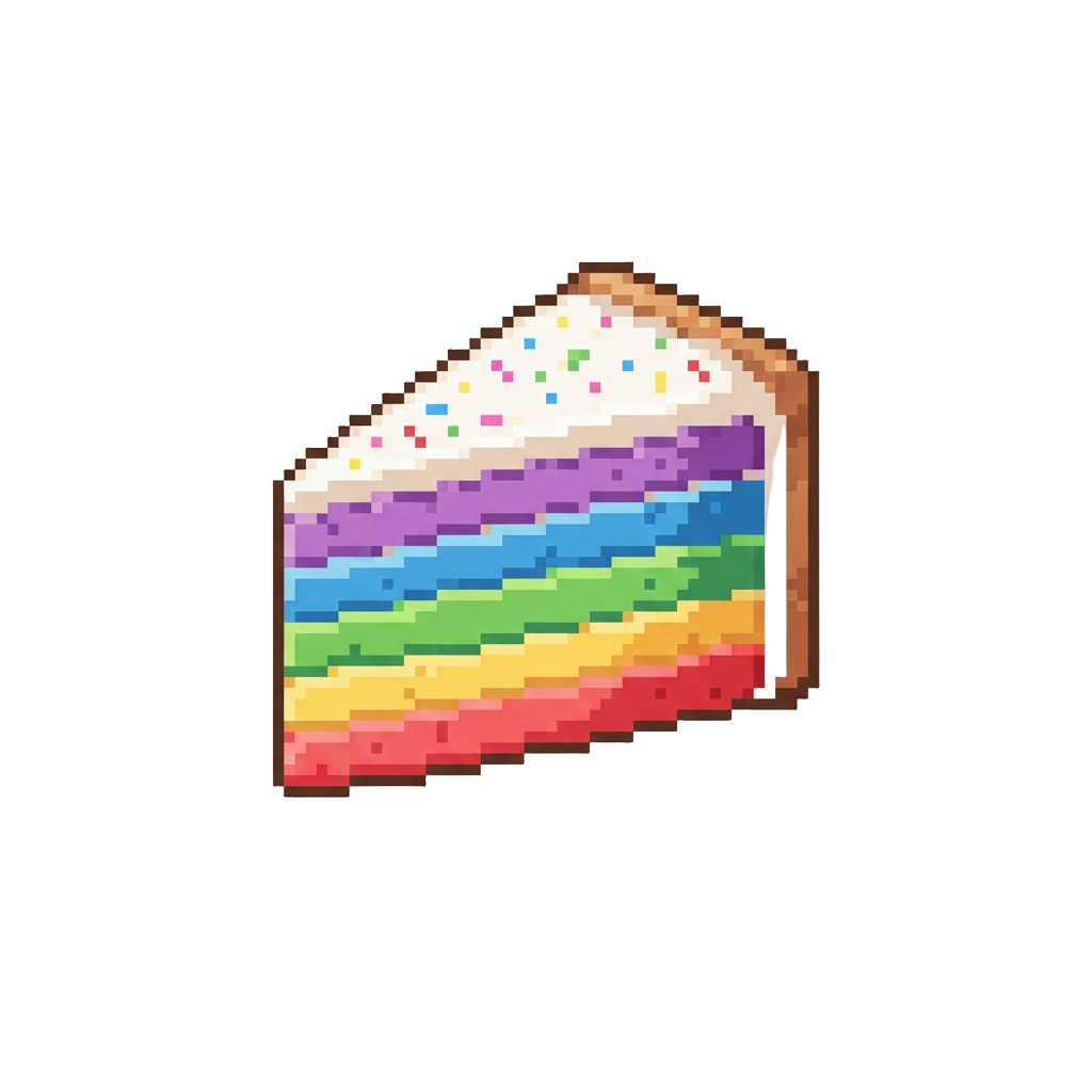 A Tiny Slice of Floating Rainbow Cake