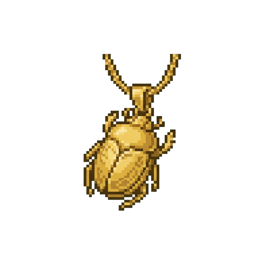 A Golden Scarab Amulet