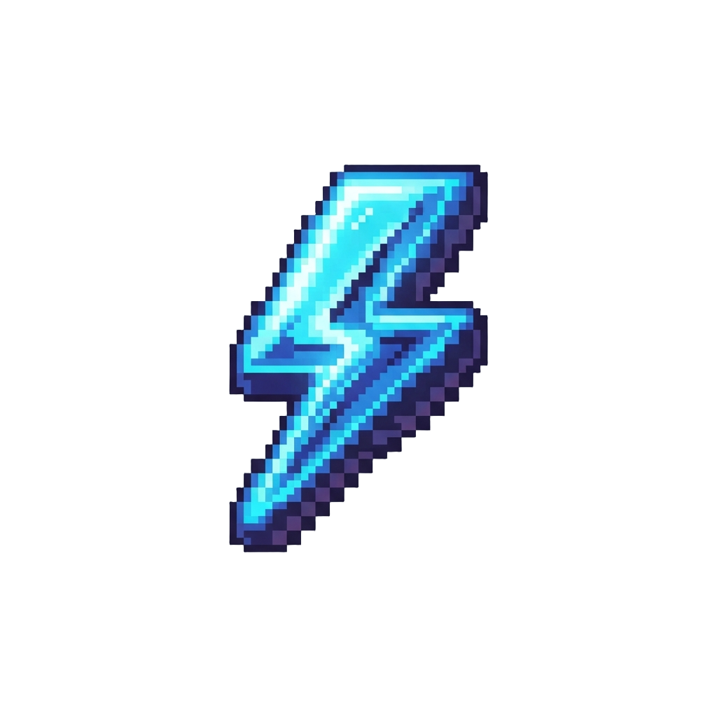 A Glowing Neon Lightning Bolt