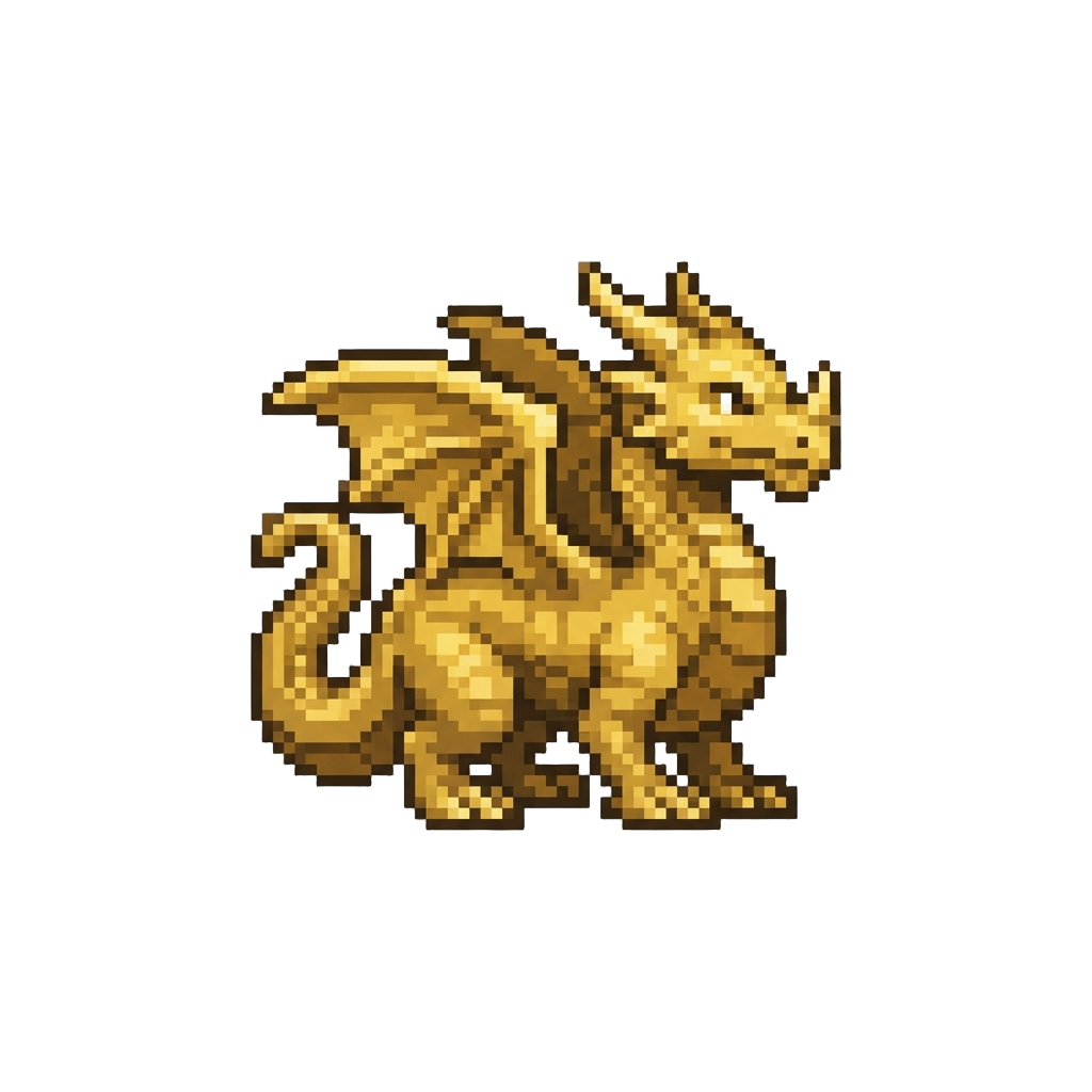 A Golden Dragon Figurine