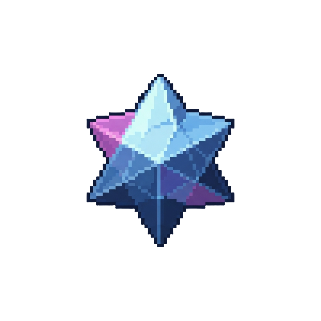 A Floating Glass Prism Star