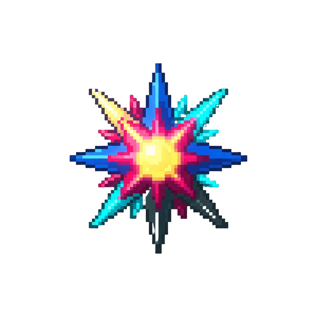 A Floating Neon Starburst