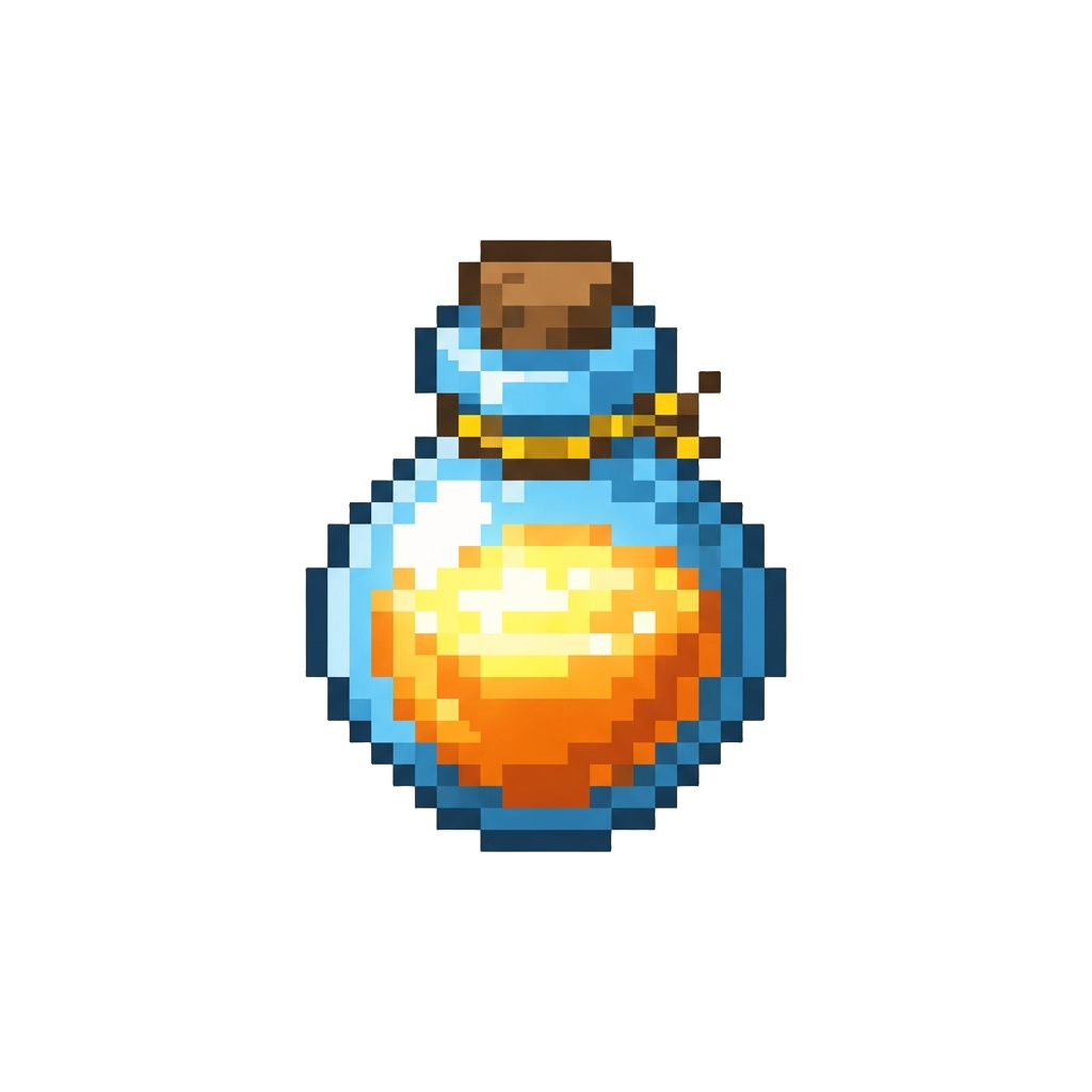 A Magical Glowing Potion Bottle