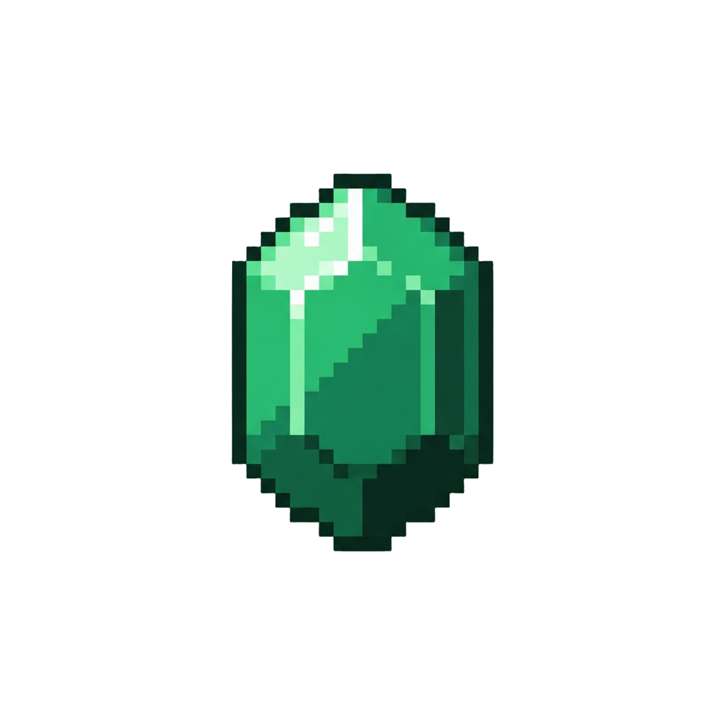 A Glowing Emerald Crystal