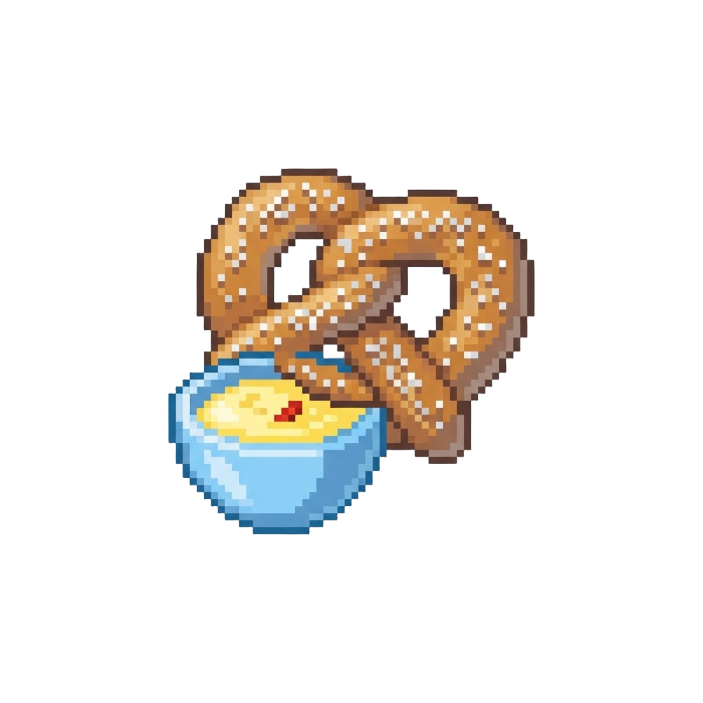 A Soft Pretzel with Cheese Dip
