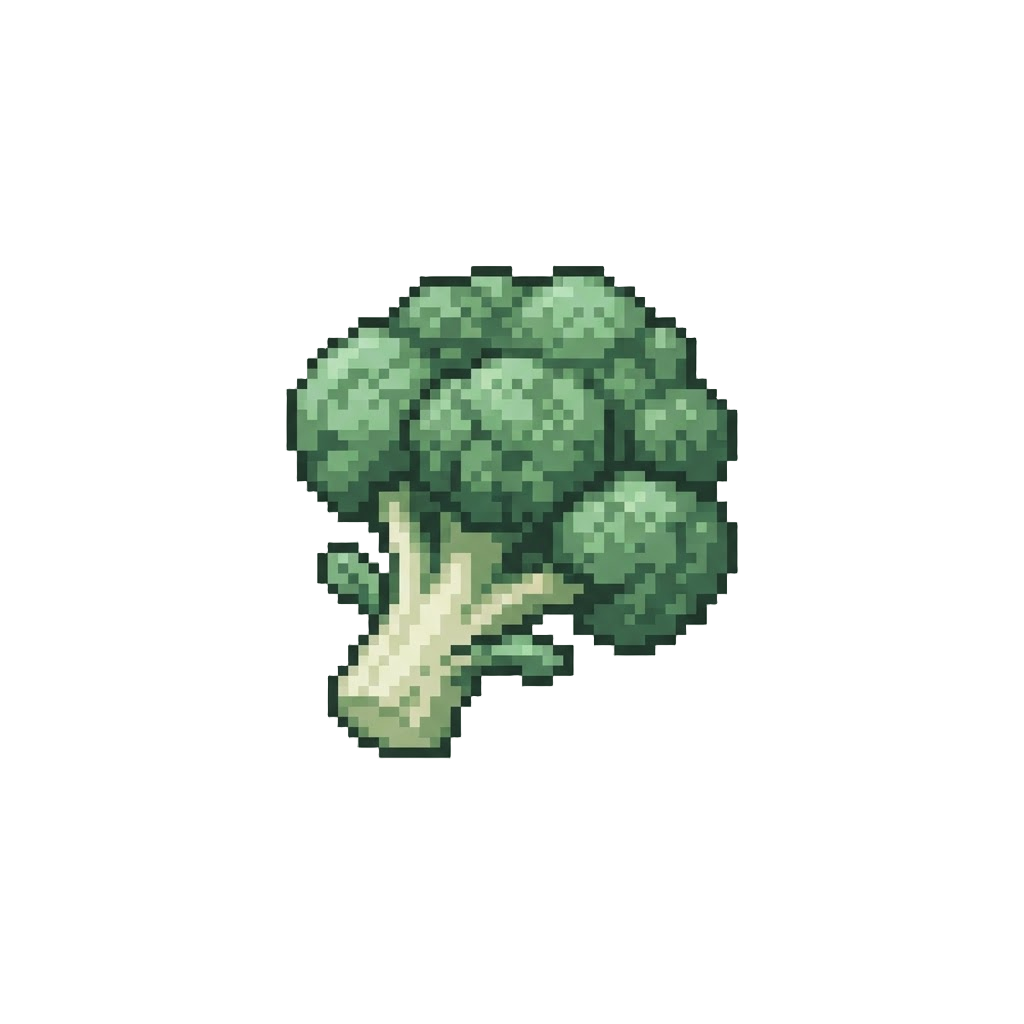 A Single Raw Broccoli Floret
