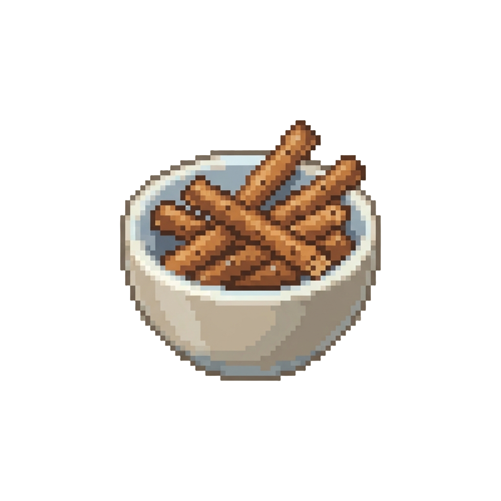 A Bowl of Plain Stale Pretzel Sticks
