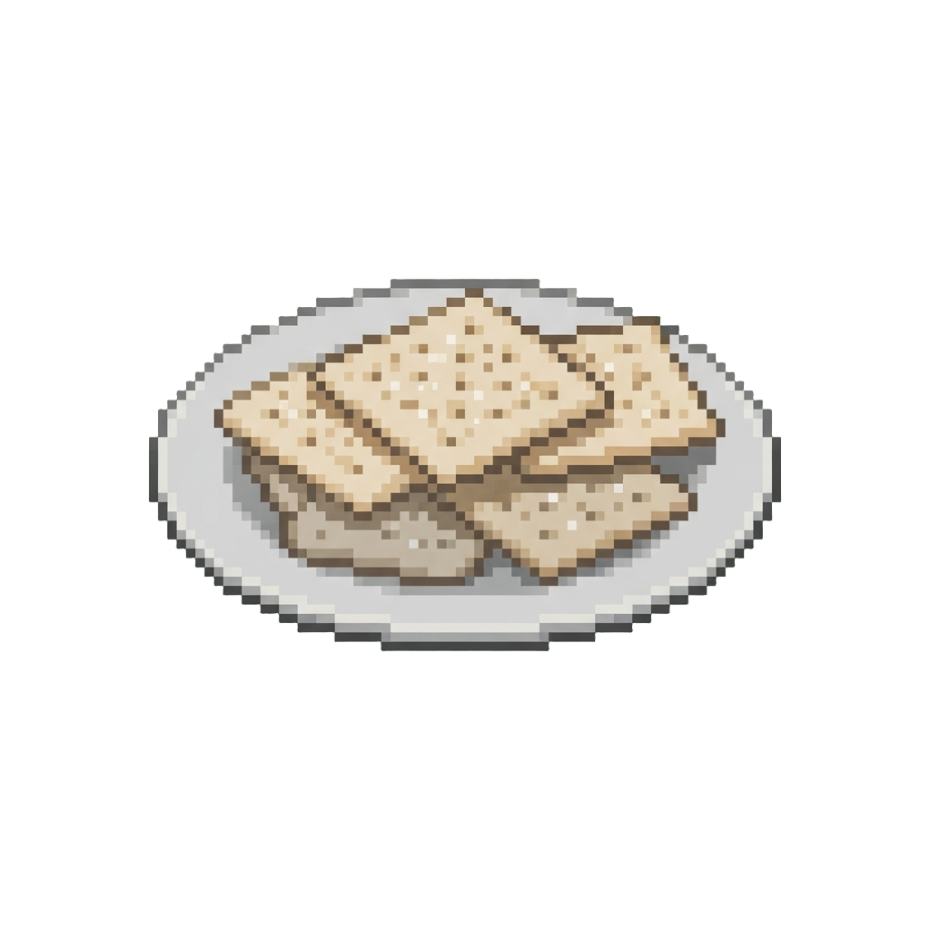 A Small Plate of Dry Salted Crackers