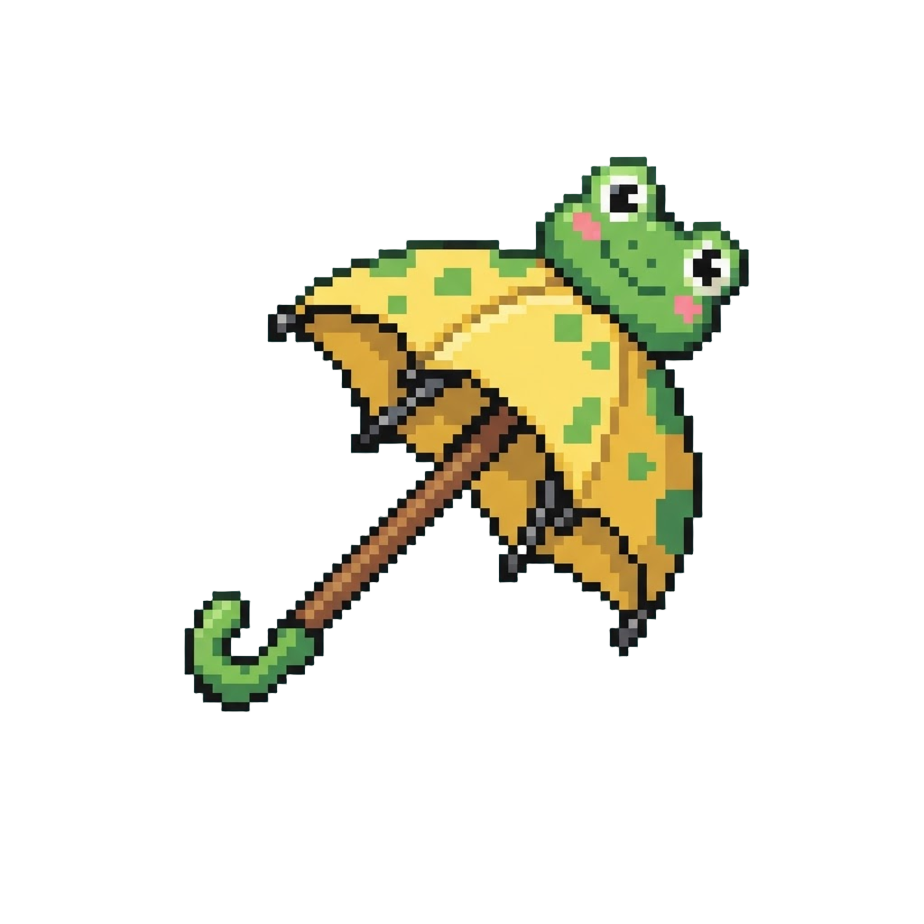 A Frog-headed Novelty Umbrella