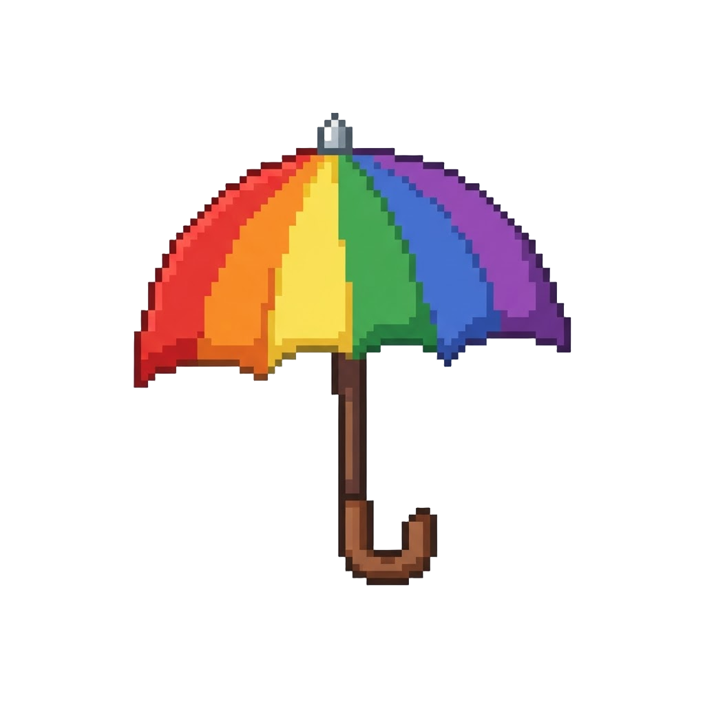 A Striped Rainbow Umbrella