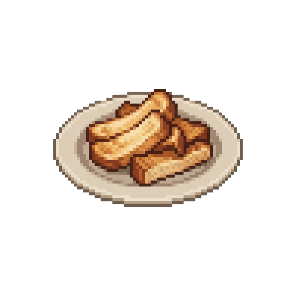 A Plate of Plain Toasted Bread Crusts