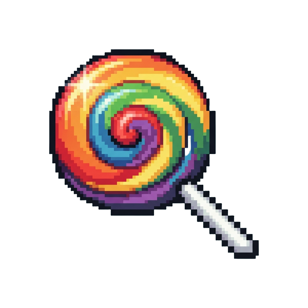 A Sparkling Rainbow Lollipop Larger Than @image1's Head