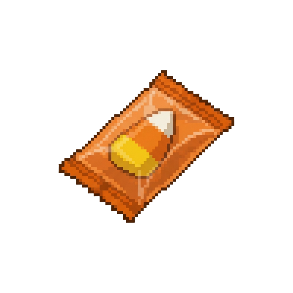 A Classic Orange Wrapped Candy Corn Packet