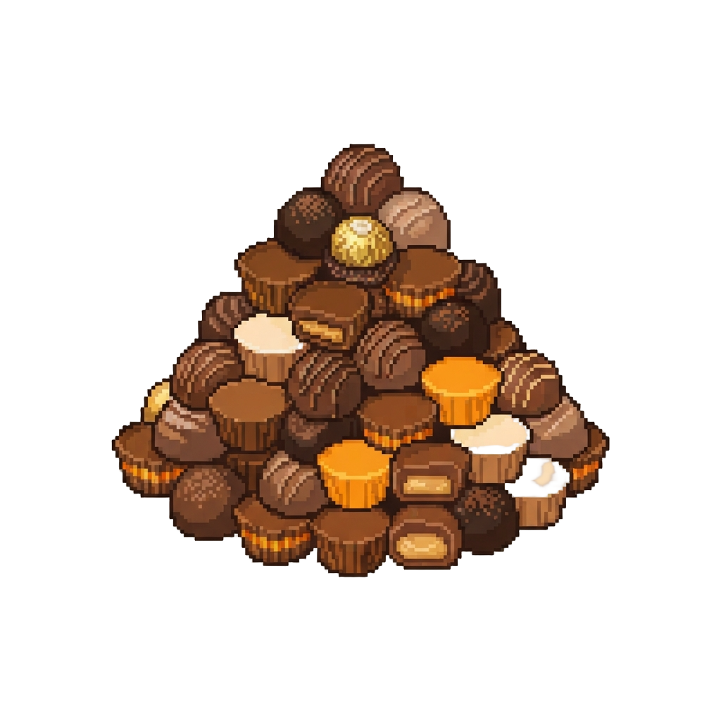 A Giant Mountain of Peanut Butter Cups and Chocolate Truffles