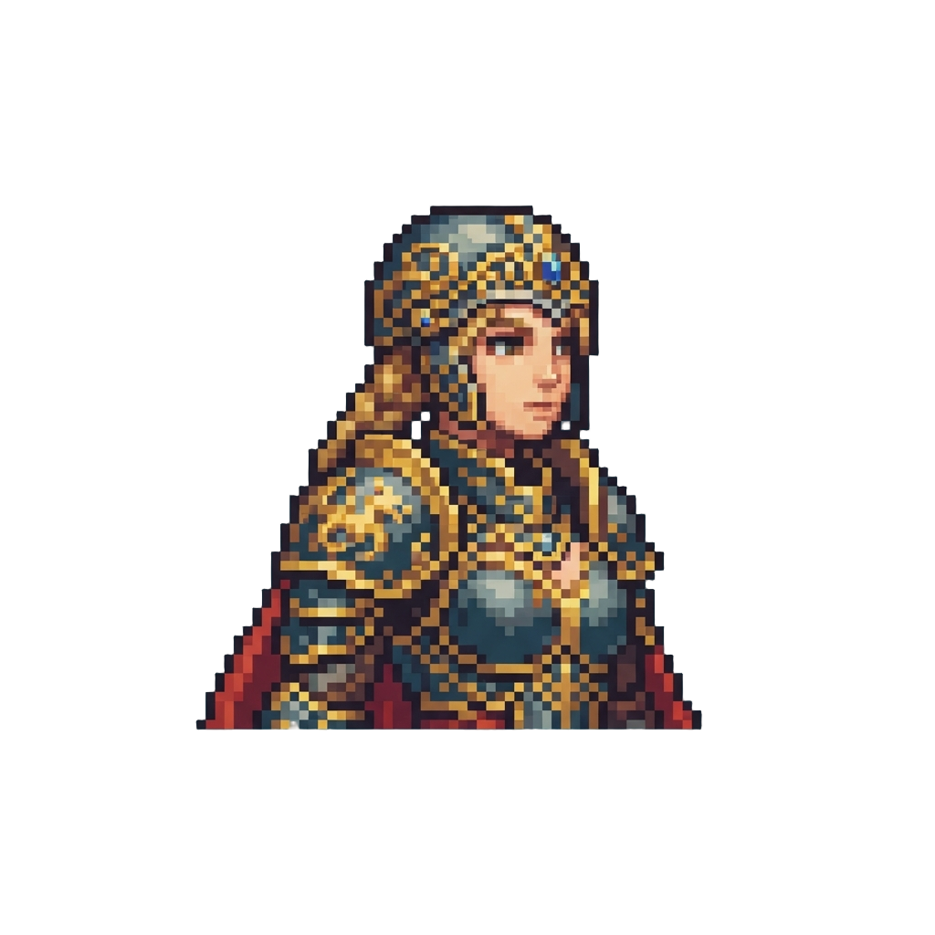 A Noble Dragon-rider Maiden in Golden Trim