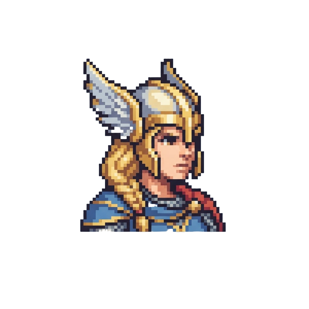 A Valkyrie Warrior Maiden with Winged Helmet