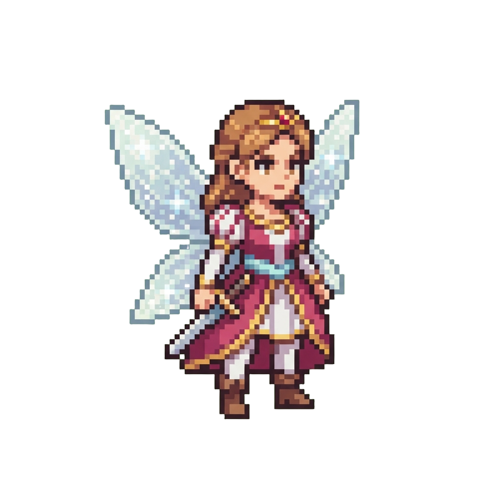 A Brave Fairy Princess with Glittering Wings