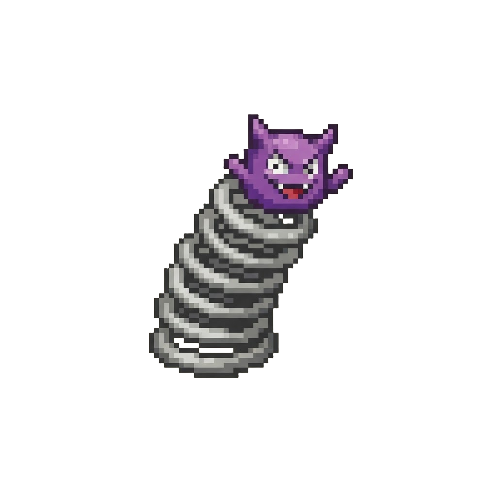 A Pop-up Spring Monster on a Coil