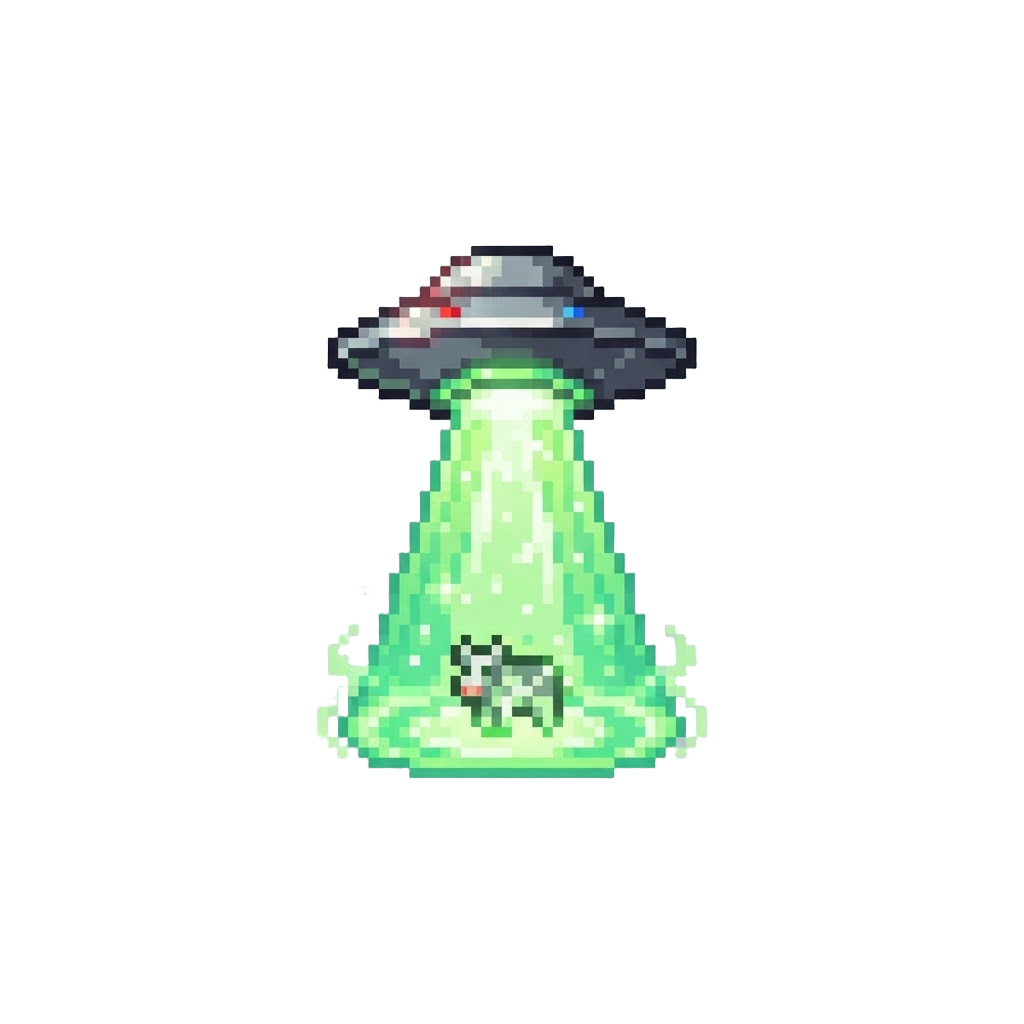 A Neon-green Ufo Tractor Beam