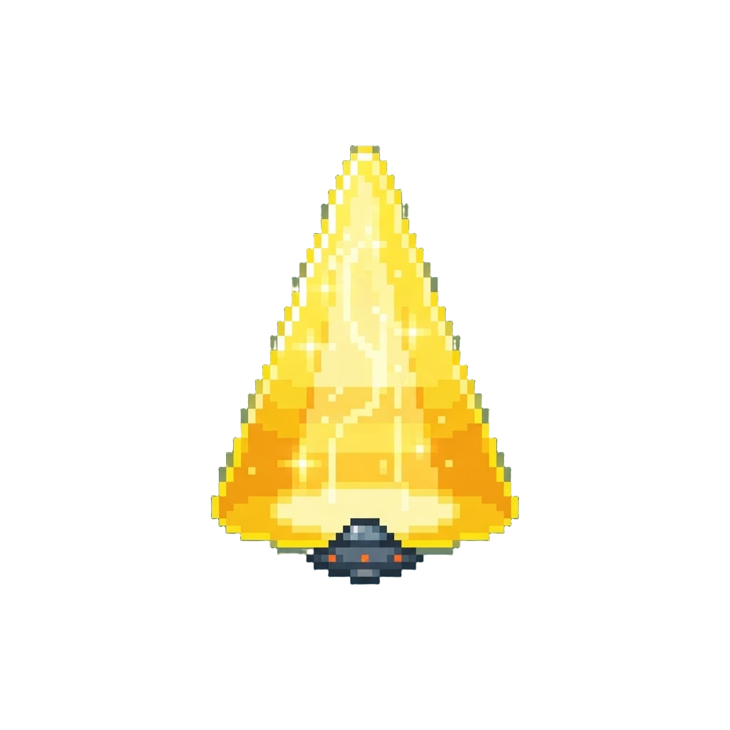 A Bright Yellow Holographic Abduction Beam